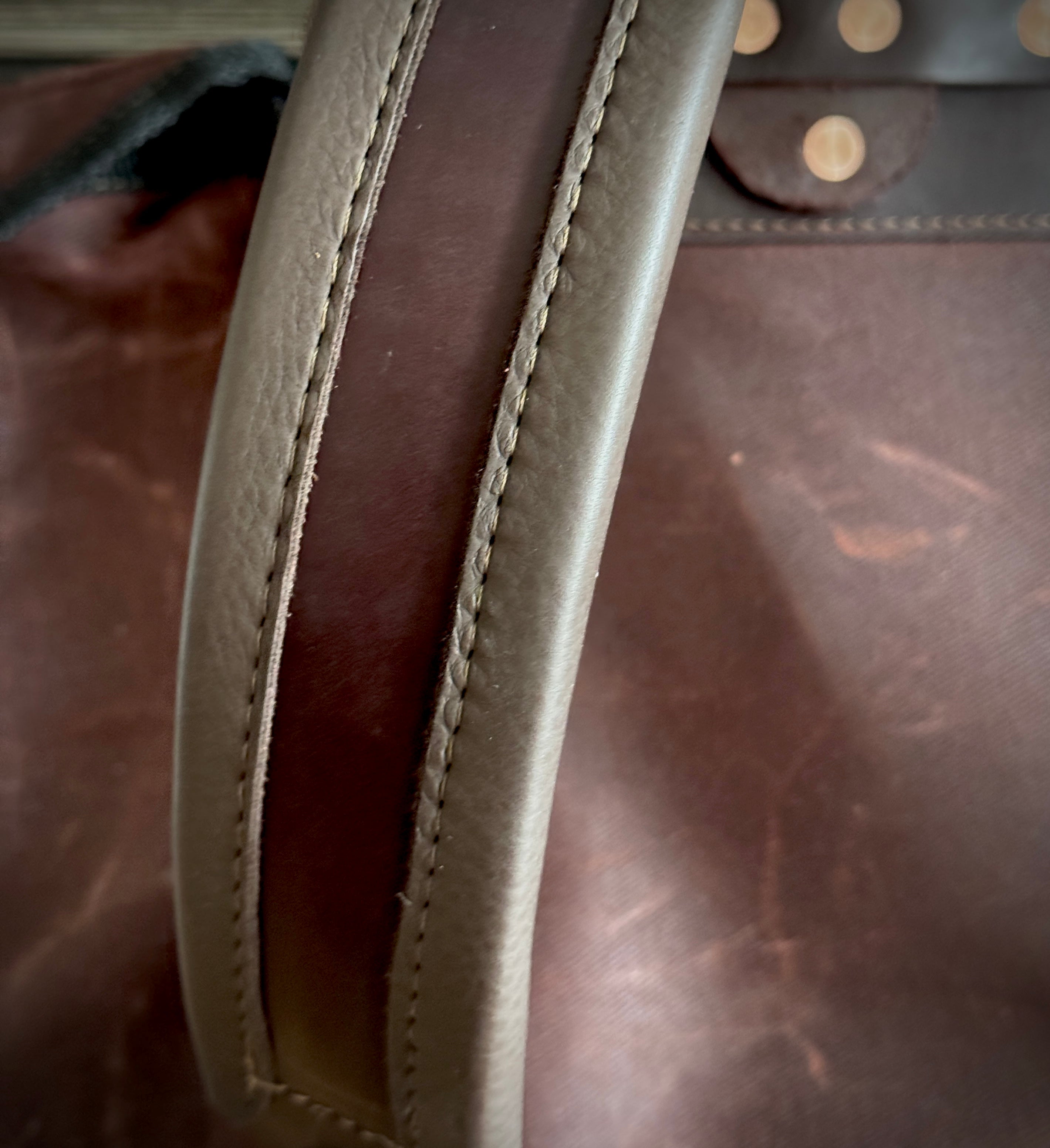 Day Pack Rugged Twill - Rust/Chocolate/Antique Brass