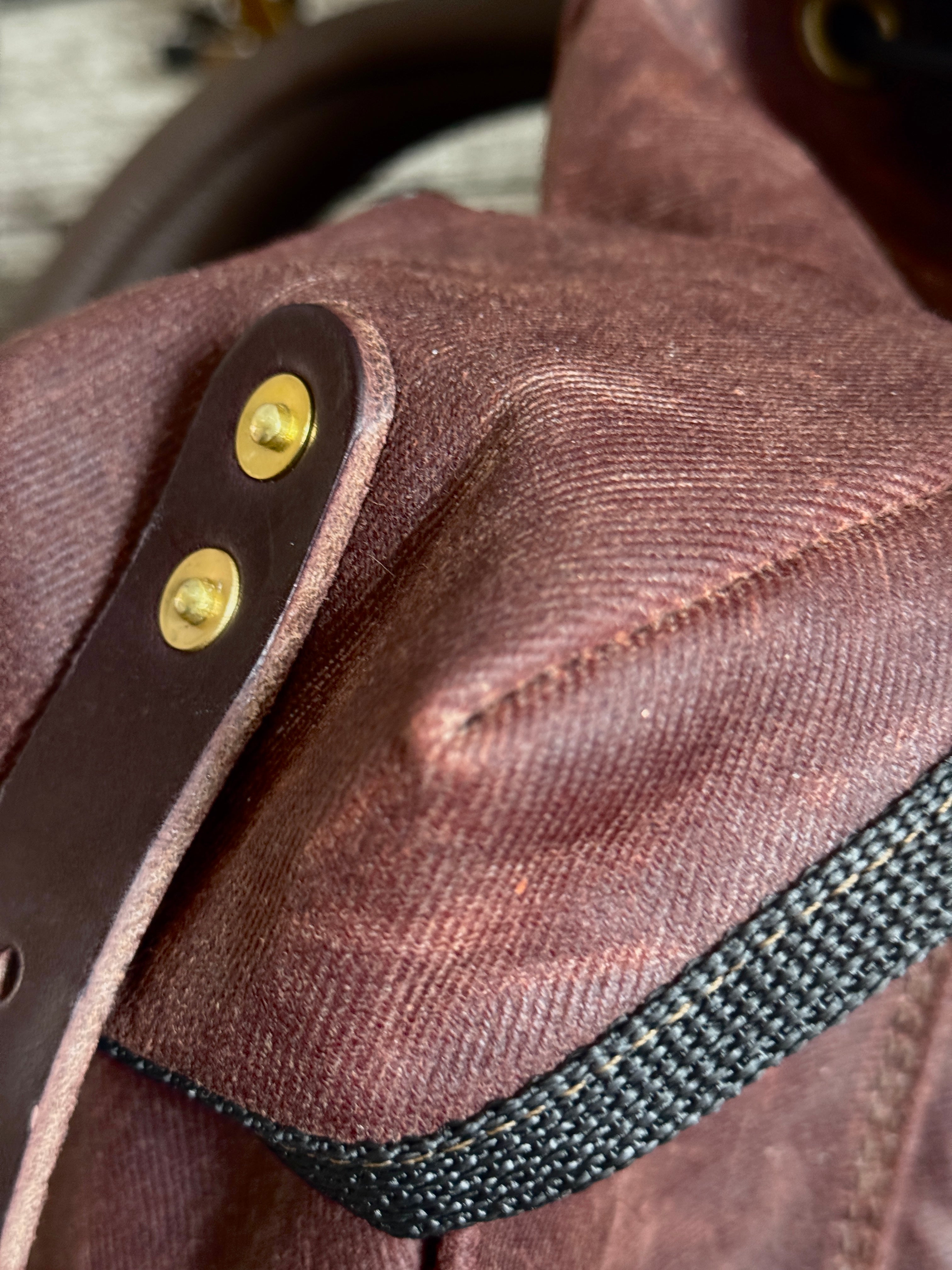 Day Pack Rugged Twill - Rust/Chocolate/Antique Brass