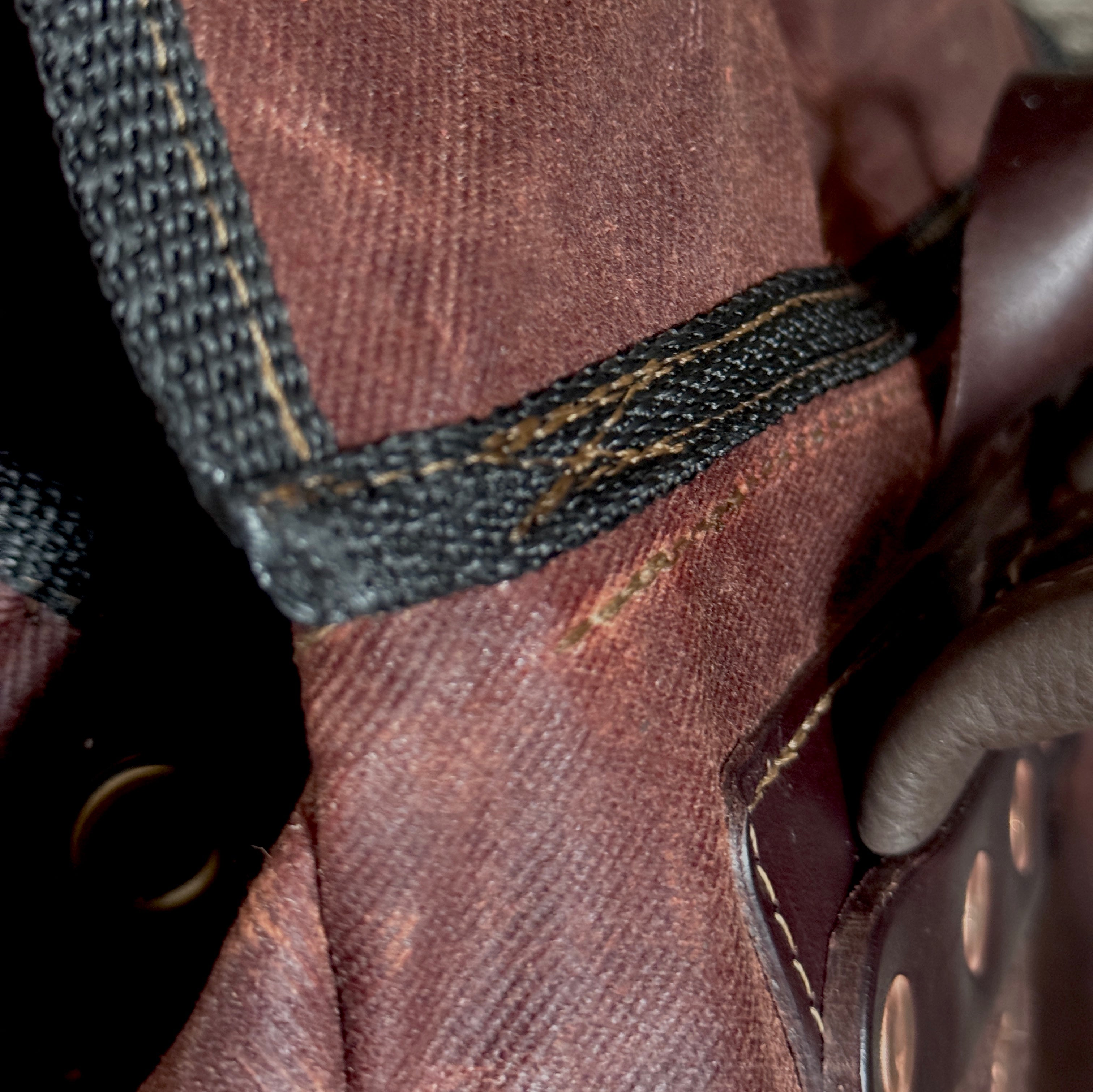 Day Pack Rugged Twill - Rust/Chocolate/Antique Brass