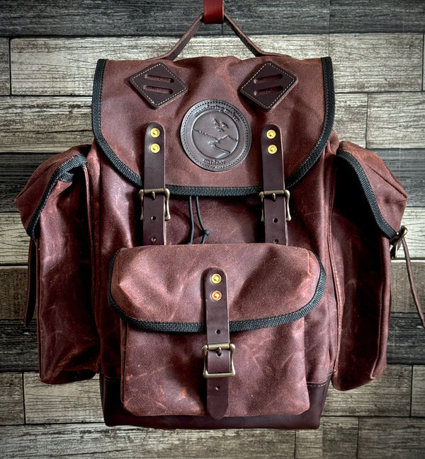 Day Pack Rugged Twill - Rust/Chocolate/Antique Brass